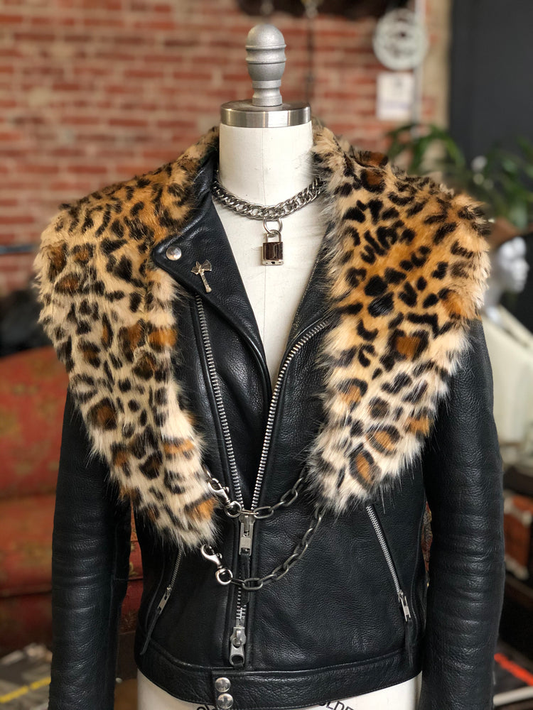 Faux Fur Stole (black, white, leopard, tiger)