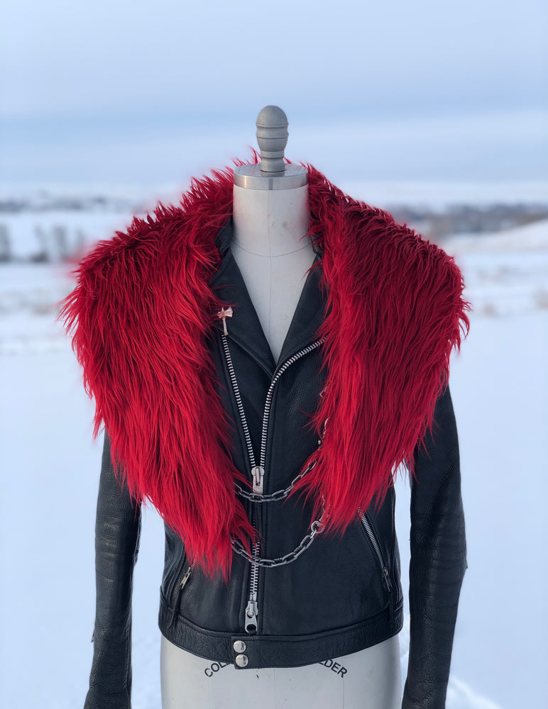 Pink and Red faux fur stoles